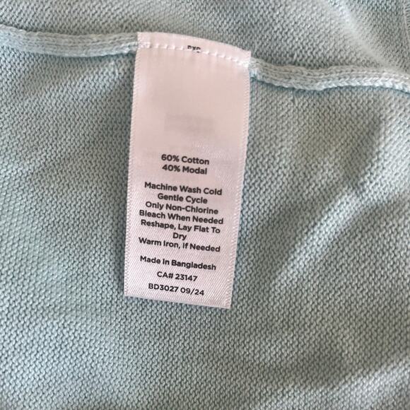 Talbots Plus 3X Light Blue Modal / Cotton Cropped Open Front Cardigan - Picture 4 of 4